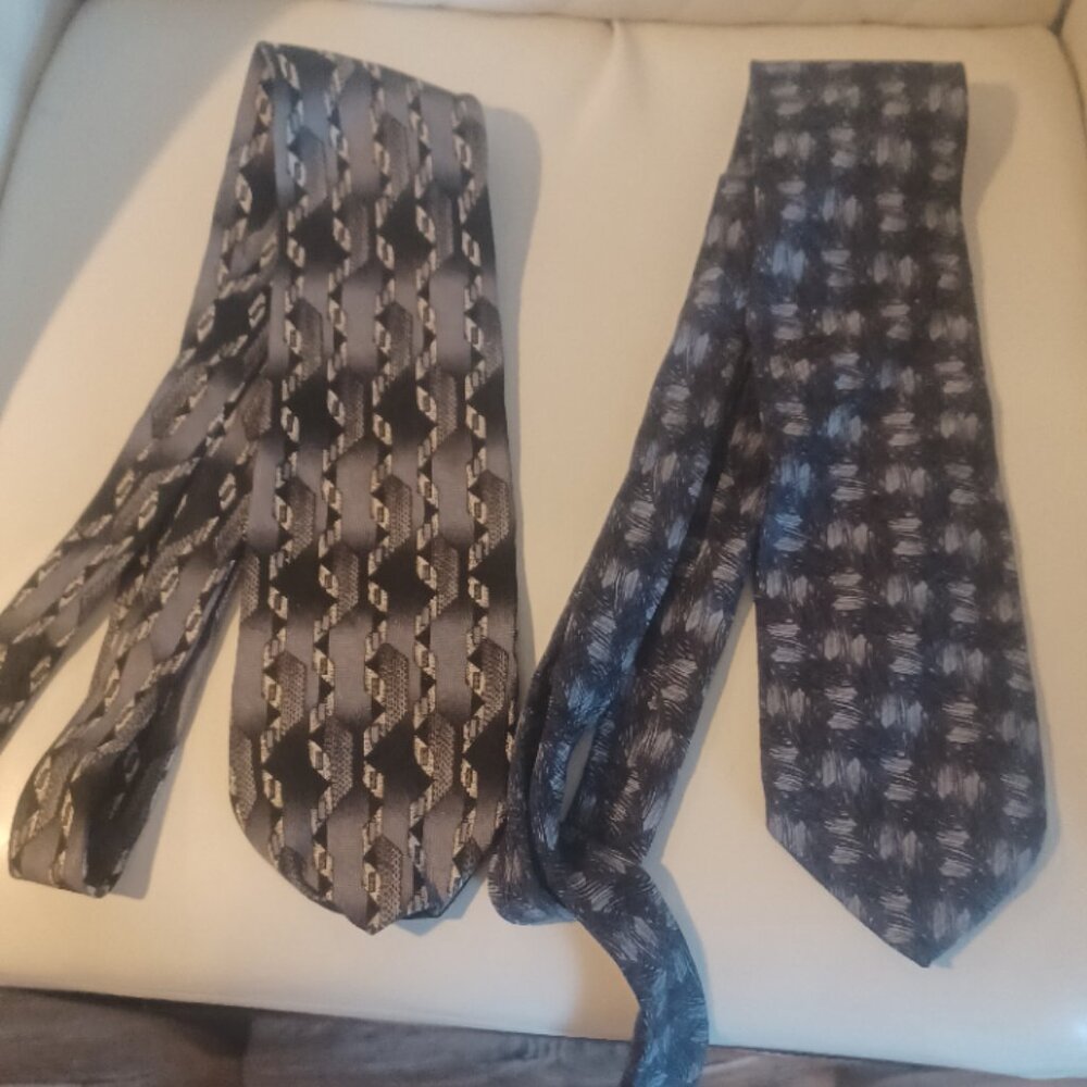 Chez Roffe Bluish Black Aztec Designer New York Ties (Qty 2 included in Sale)
